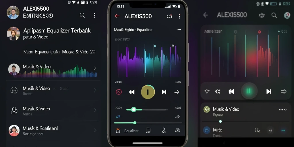 Tampilan antarmuka ALEXIS500 yang elegan dengan kontrol Equalizer.