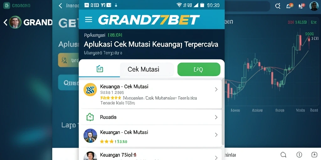 Tampilan antarmuka aplikasi GRAND77BET untuk cek mutasi keuangan.