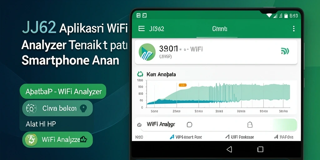 Antarmuka aplikasi JJ62 menampilkan analisis jaringan WiFi yang jelas dan informatif.