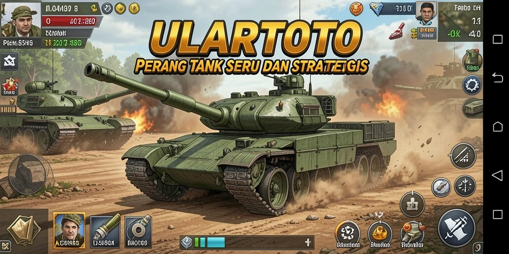 Antarmuka ULARTOTO menunjukkan pertempuran tank yang mendebarkan di medan perang.